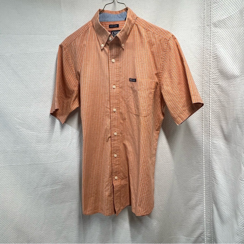 Chaps Orange Casual Button Down Shirt Short Sleeve Medium
